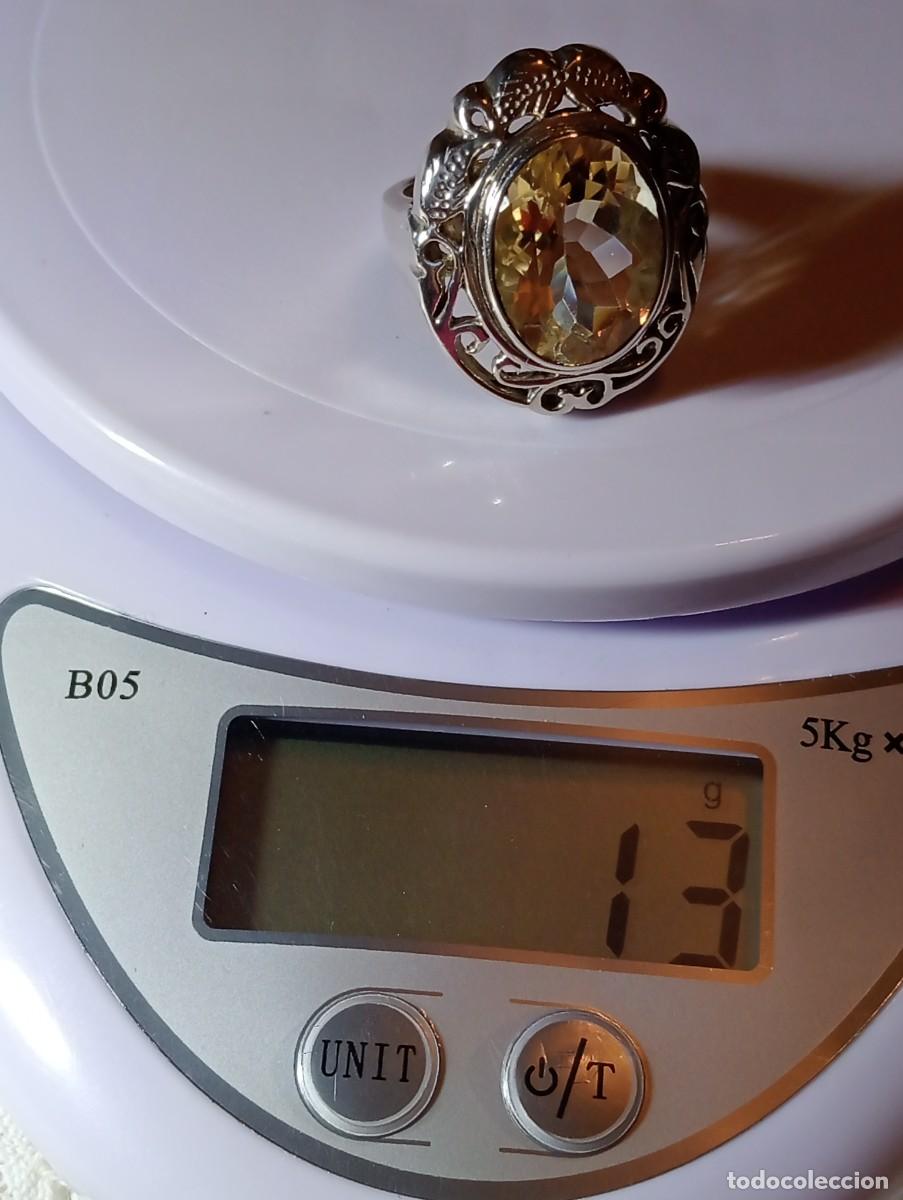 Joyeria: IMPONENTE ANILLO CON PLATA MACIZA LABRADA Y CITRINO REAL (SIN USAR) - Foto 8
