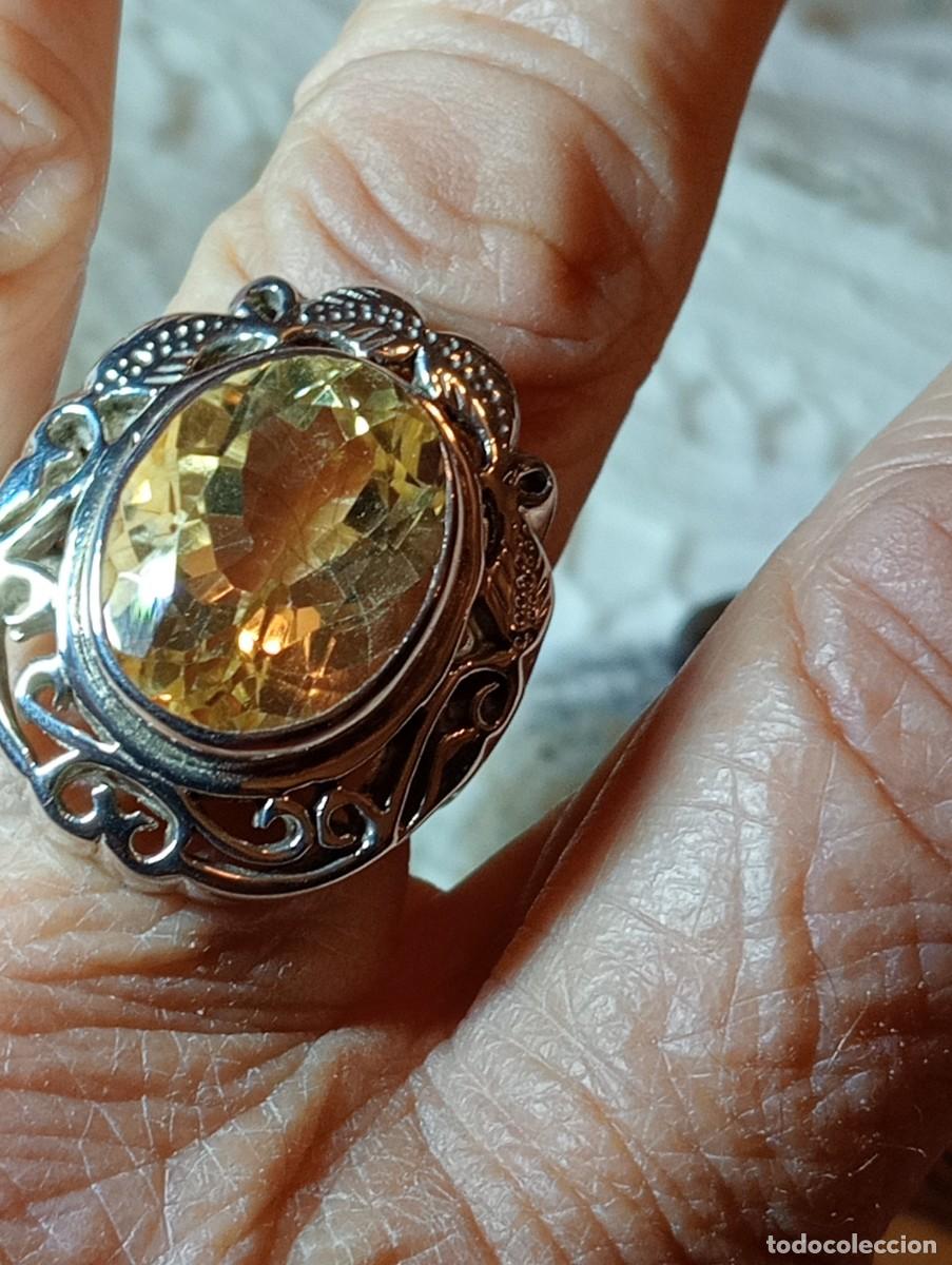 Joyeria: IMPONENTE ANILLO CON PLATA MACIZA LABRADA Y CITRINO REAL (SIN USAR) - Foto 10