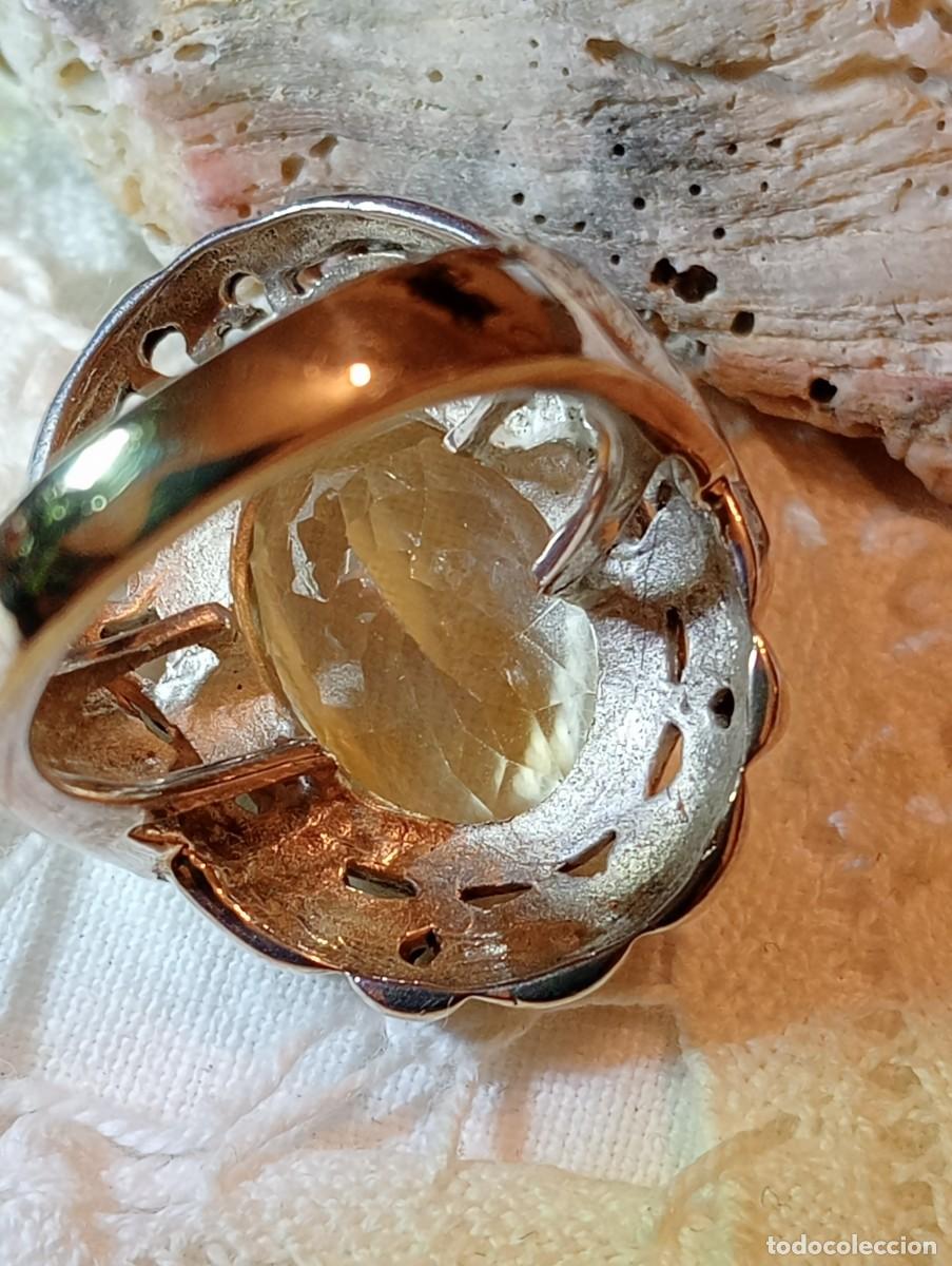 Joyeria: IMPONENTE ANILLO CON PLATA MACIZA LABRADA Y CITRINO REAL (SIN USAR) - Foto 11
