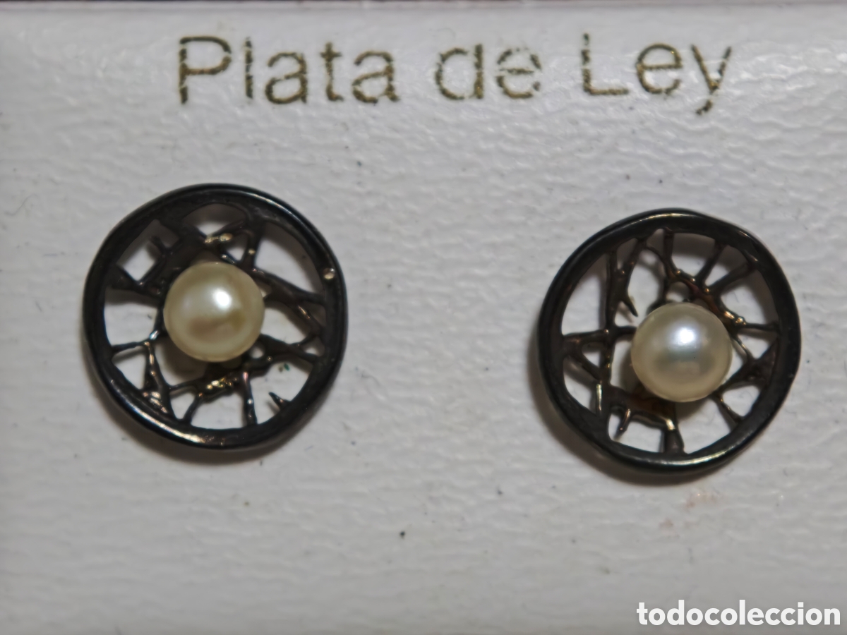 Joyeria: pendientes de plata de ley y perla - Foto 3