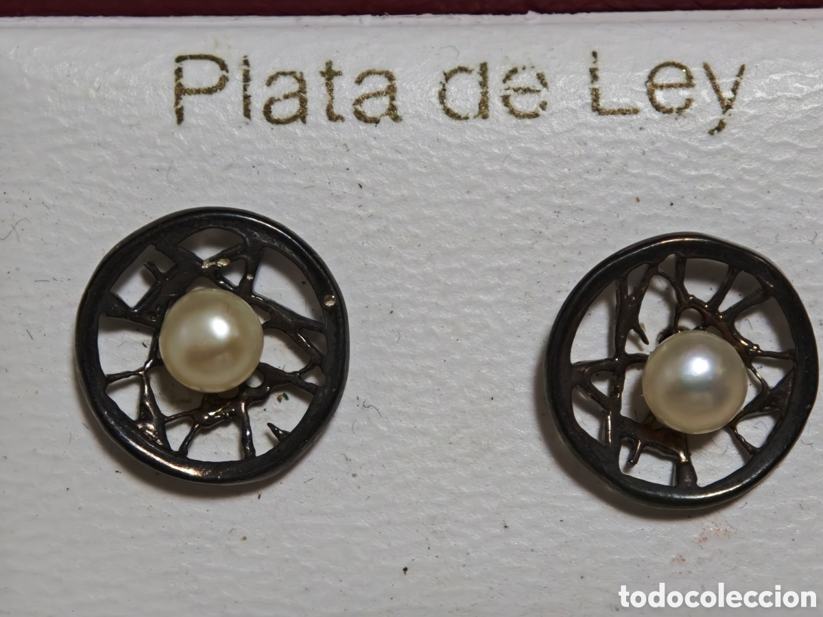 Joyeria: pendientes de plata de ley y perla - Foto 4