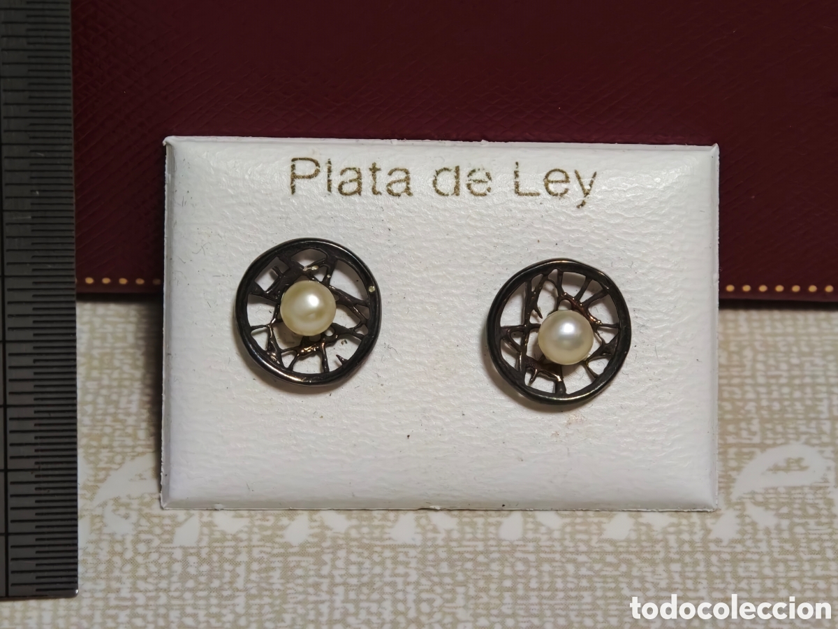 Joyeria: pendientes de plata de ley y perla - Foto 1