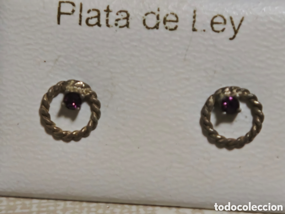 Joyeria: pendientes en plata de ley y piedra de color - Foto 2