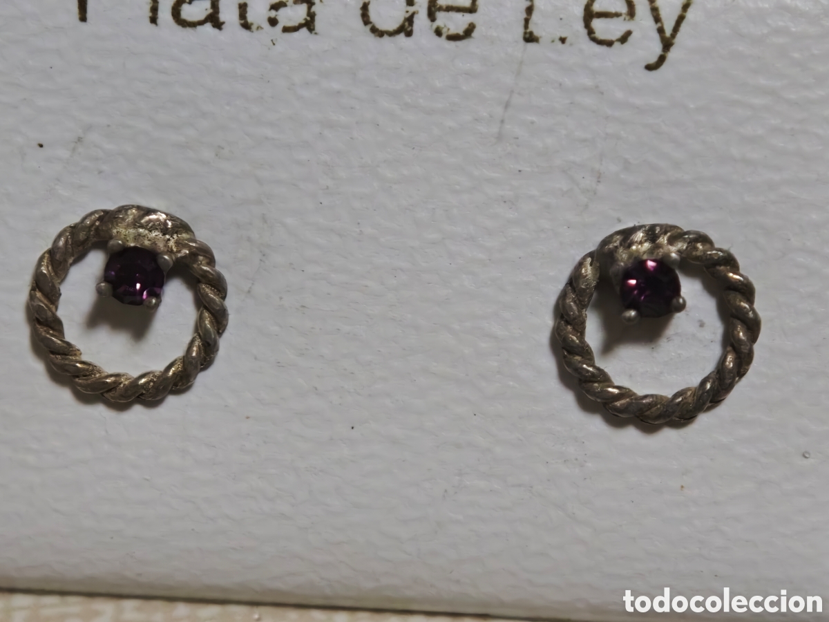 Joyeria: pendientes en plata de ley y piedra de color - Foto 3