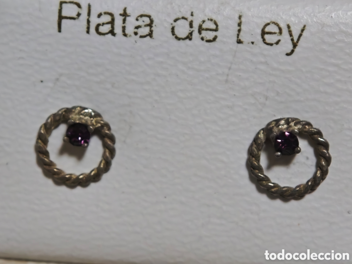 Joyeria: pendientes en plata de ley y piedra de color - Foto 4