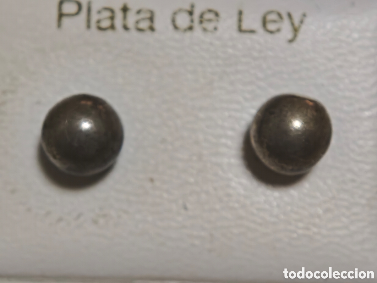 Joyeria: pendientes en plata de ley en forma de bola nuevos - Foto 3