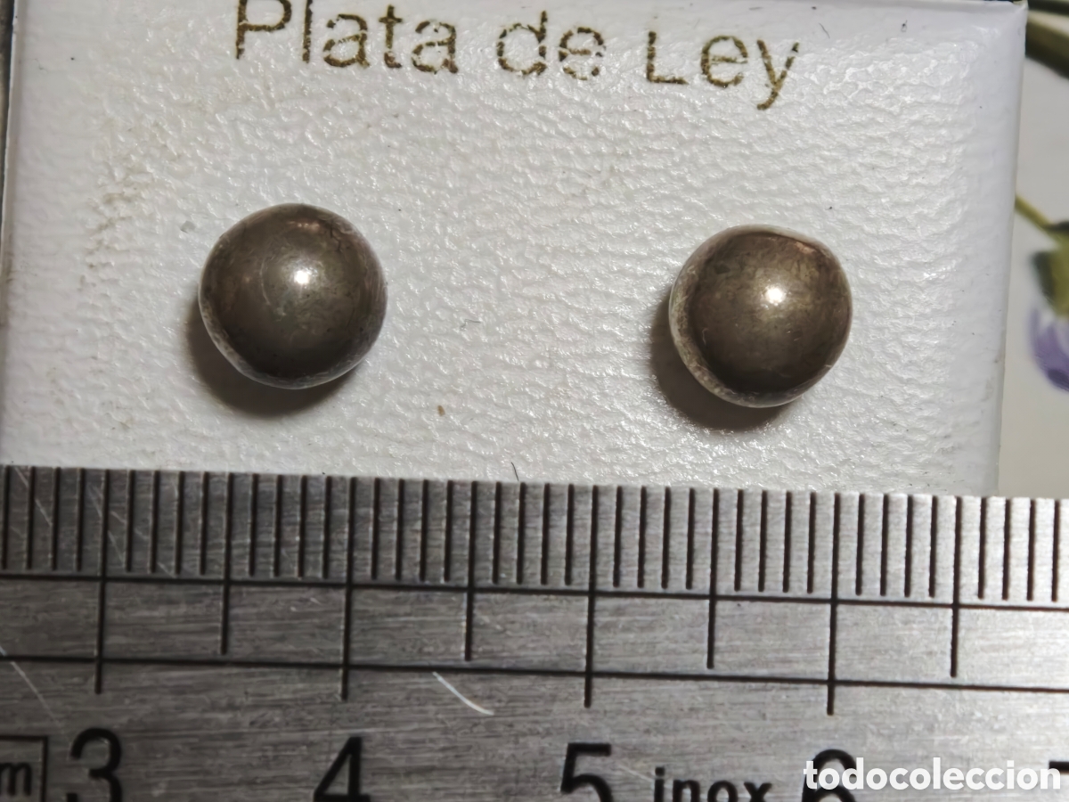 Joyeria: pendientes en plata de ley en forma de bola nuevos - Foto 5