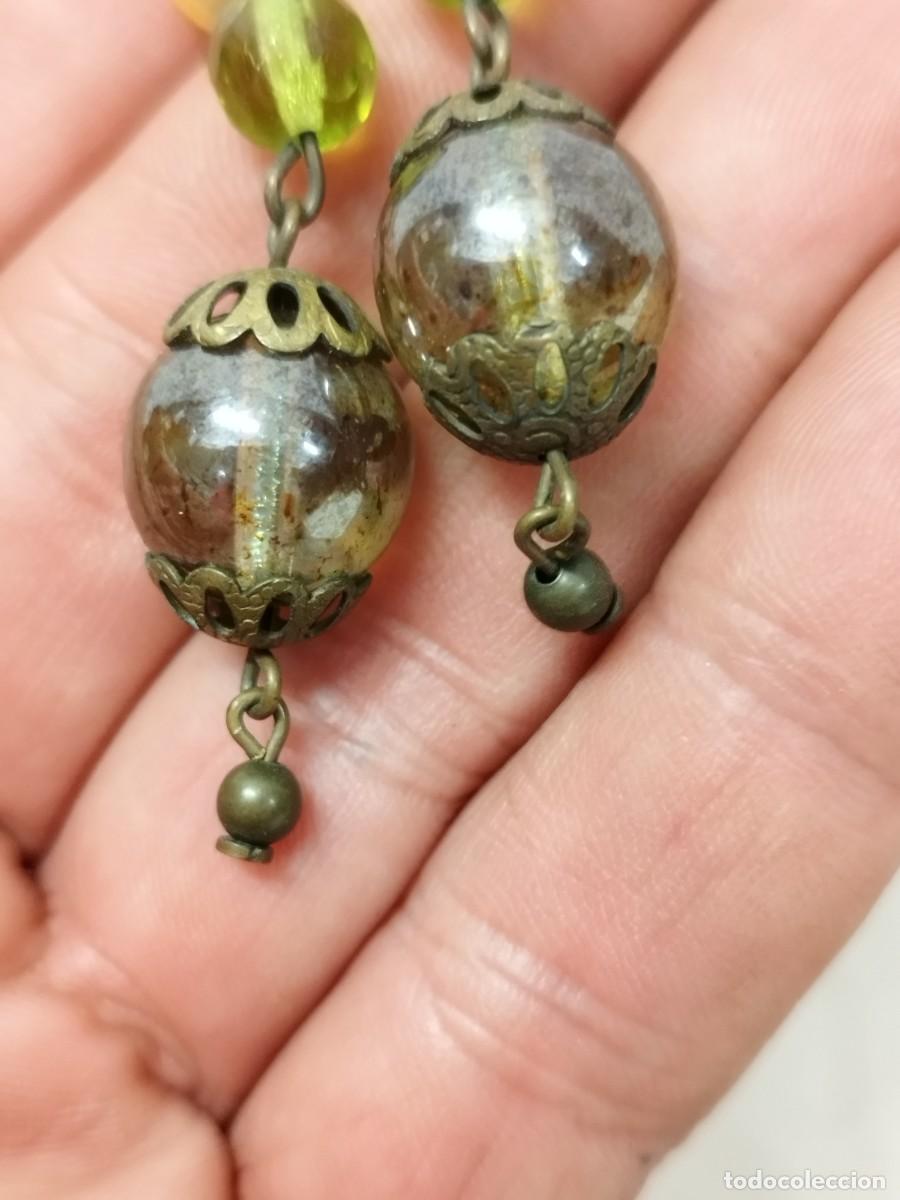 Joyeria: Antiguo par de pendientes de cristal. - Foto 4