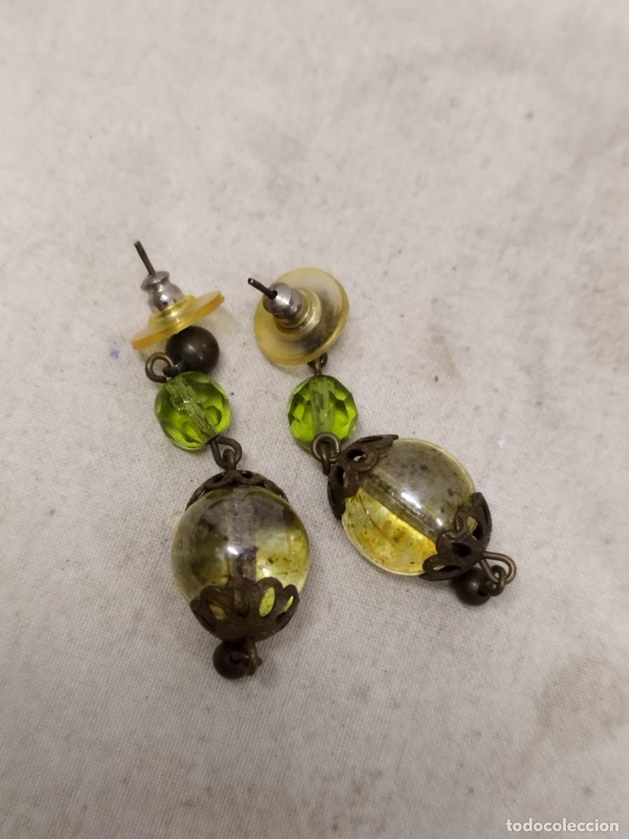 Joyeria: Antiguo par de pendientes de cristal. - Foto 5