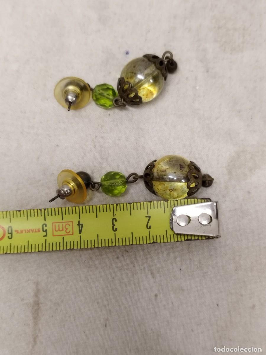 Joyeria: Antiguo par de pendientes de cristal. - Foto 6