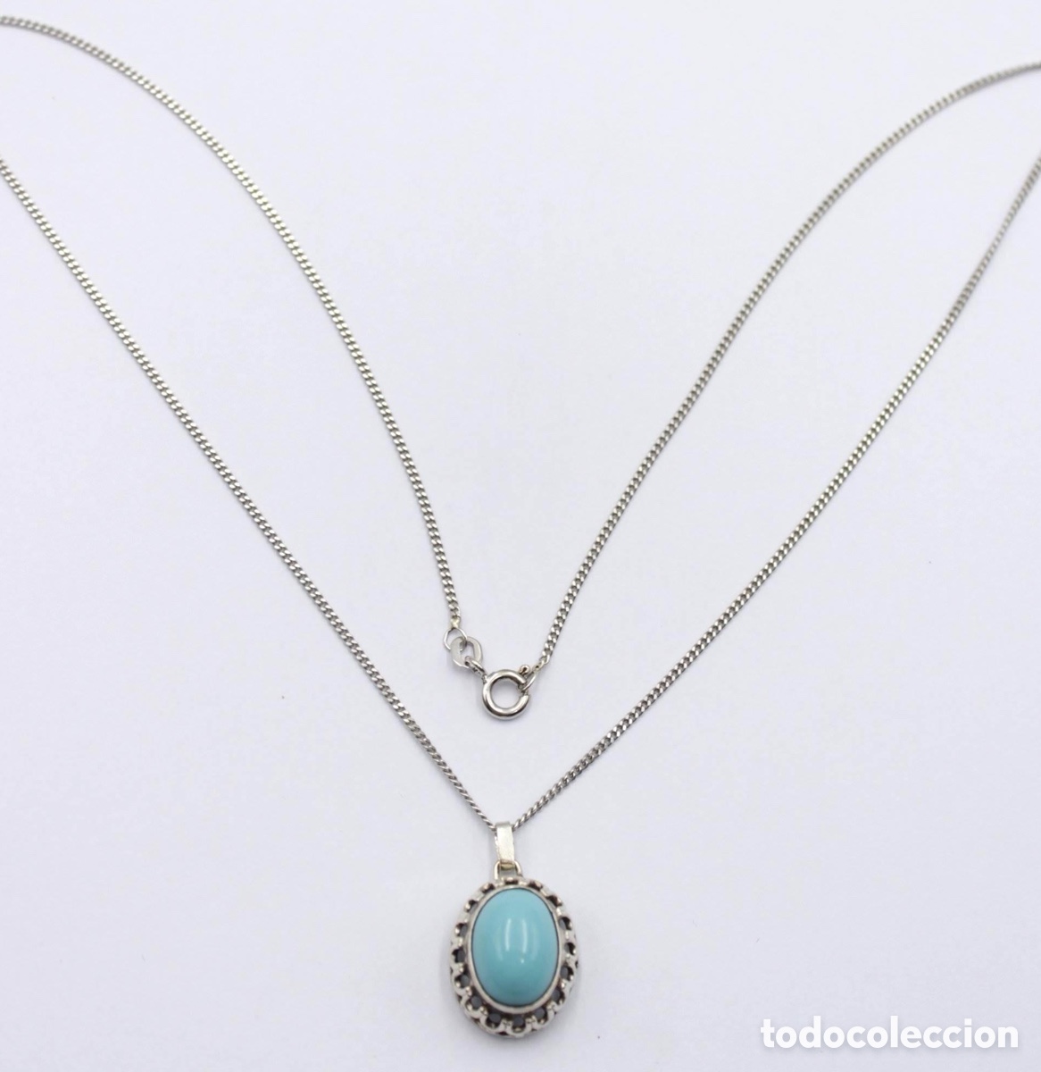 Joyeria: Collar de plata 925 con un colgante turquesa - Foto 1