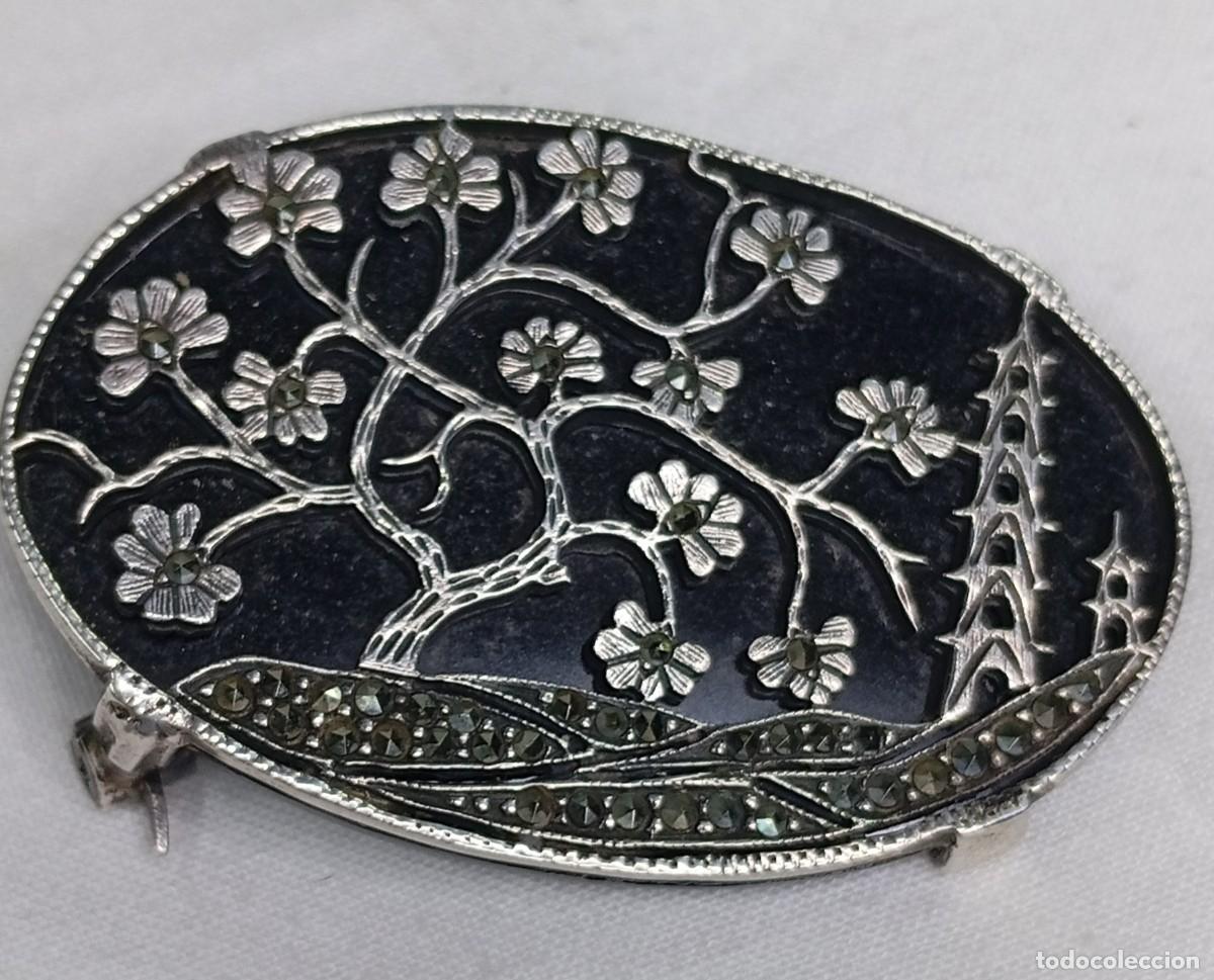 Joyeria: BROCHE SIGLO XIX DE PLATA, &Oacute;NIX Y MARQUESINAS - Foto 2