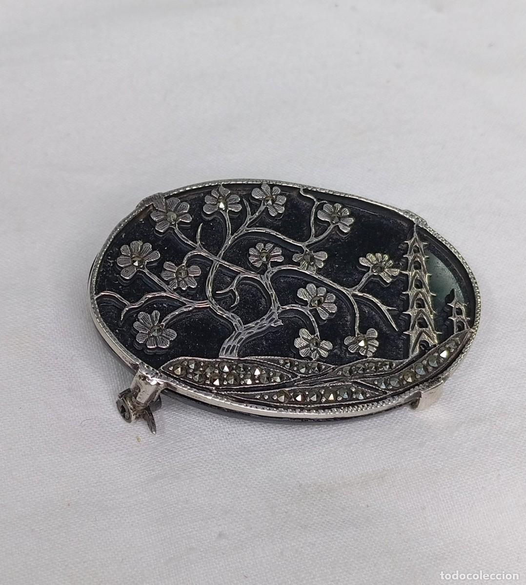 Joyeria: BROCHE SIGLO XIX DE PLATA, &Oacute;NIX Y MARQUESINAS - Foto 1