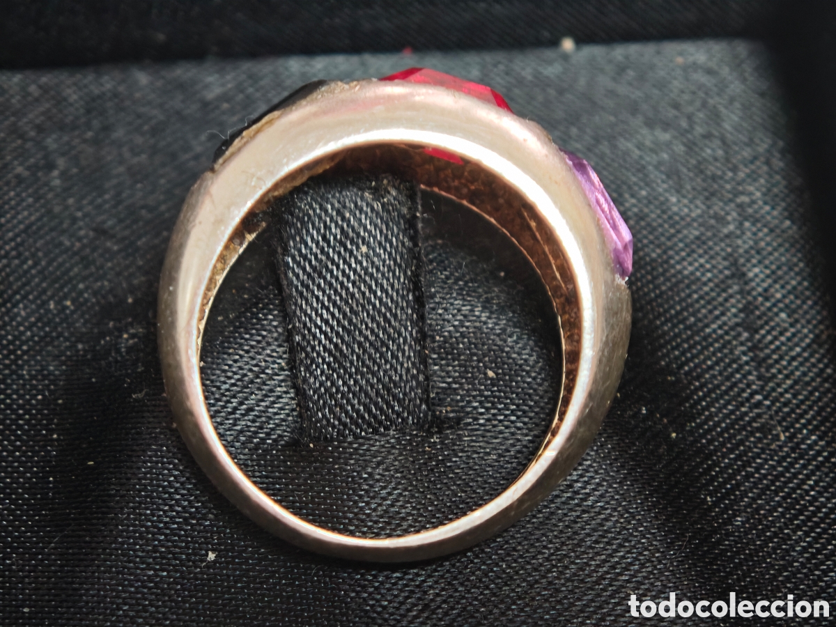 Joyeria: anillo de plata de ley y piedras de colores - Foto 4
