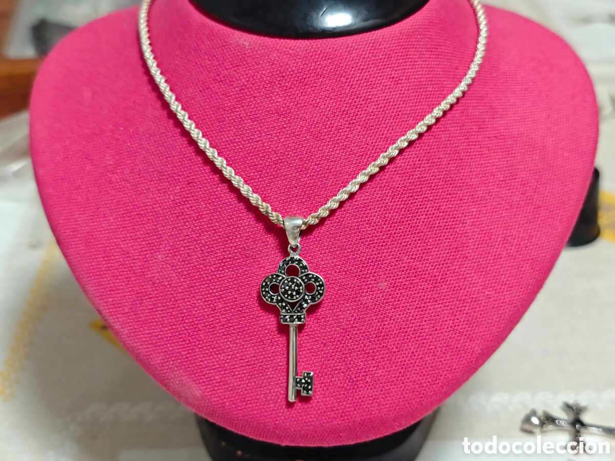 Joyeria: cord&oacute;n y colgante de llave en plata de ley - Foto 4