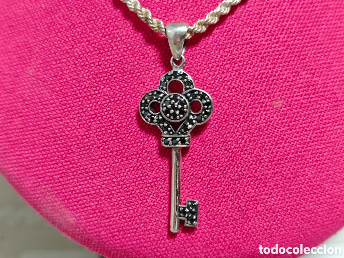 Joyeria: cord&oacute;n y colgante de llave en plata de ley - Foto 1