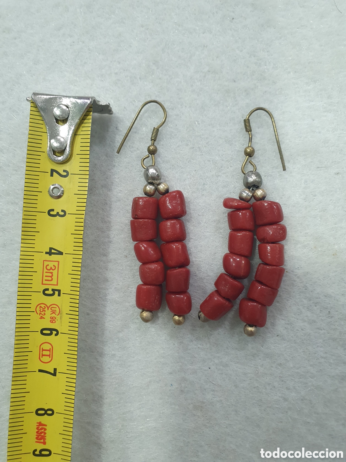 Joyeria: Pendientes en coral bamb&uacute;. (L67) - Foto 2