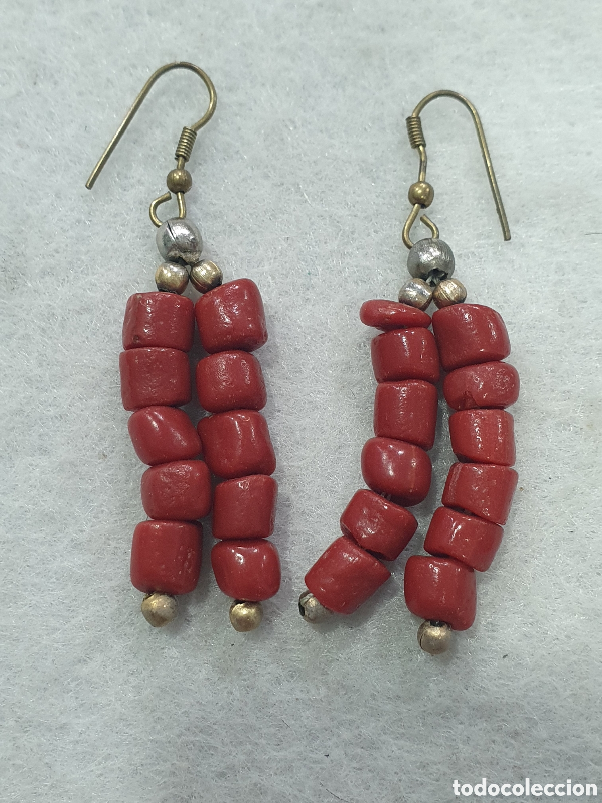 Joyeria: Pendientes en coral bamb&uacute;. (L67) - Foto 1