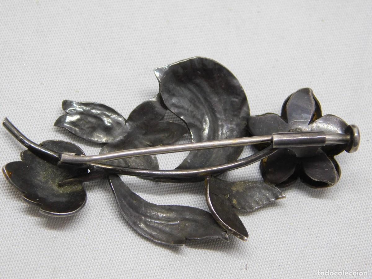 Joyeria: ANTIGUO BROCHE DE PLATA Y ESMALTE - Foto 6