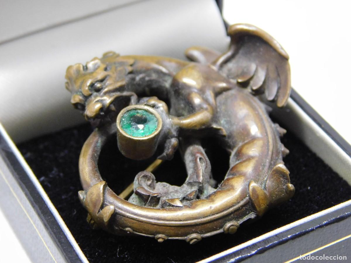 Joyeria: ANTIGUO BROCHE DE METAL Y ORO - Foto 2