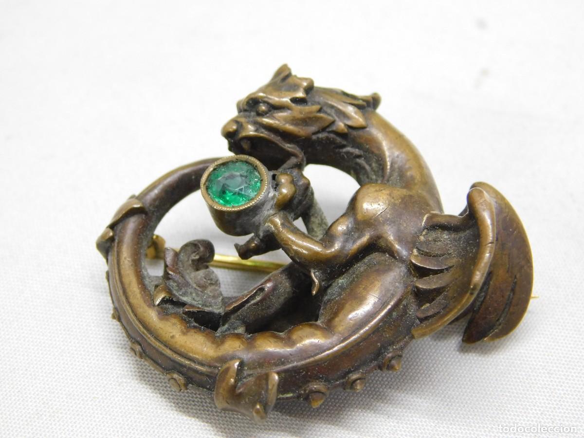 Joyeria: ANTIGUO BROCHE DE METAL Y ORO - Foto 3