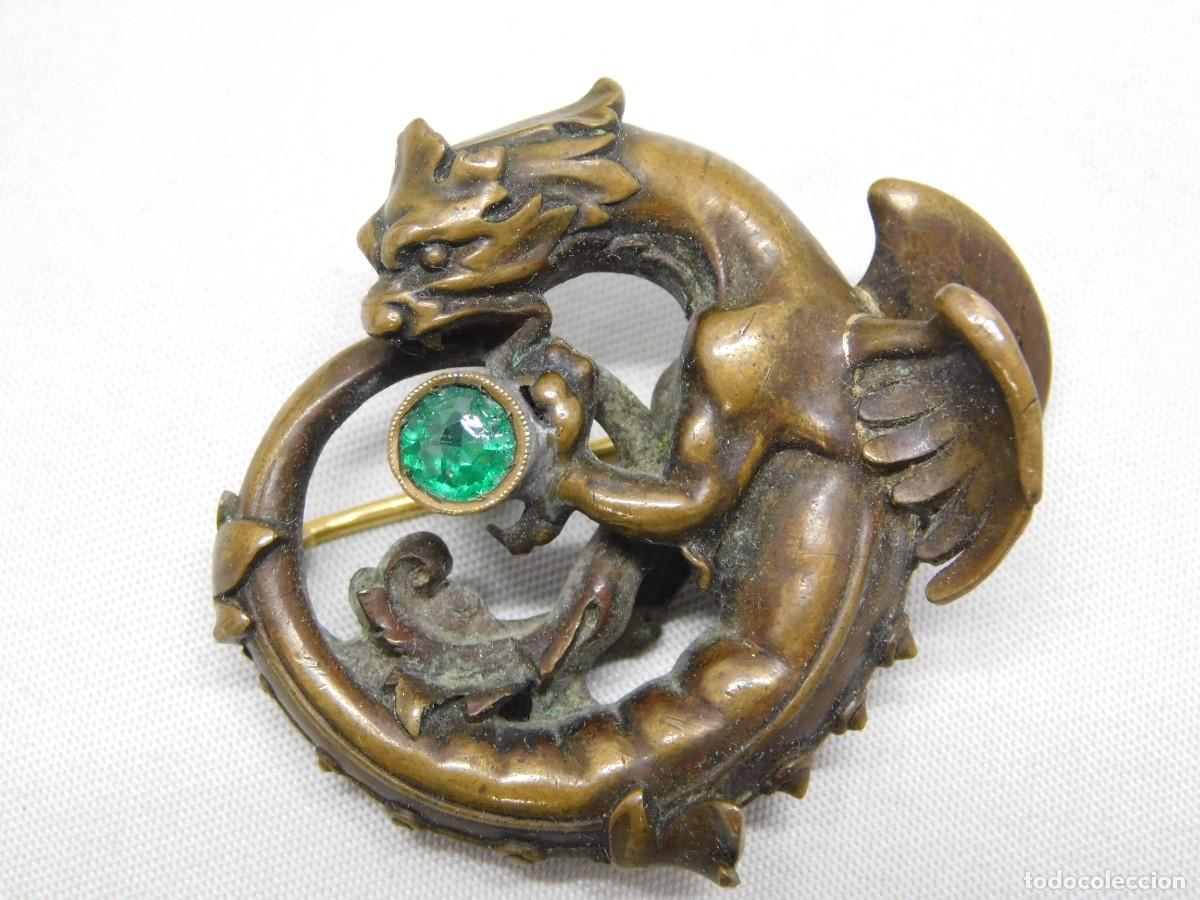 Joyeria: ANTIGUO BROCHE DE METAL Y ORO - Foto 4