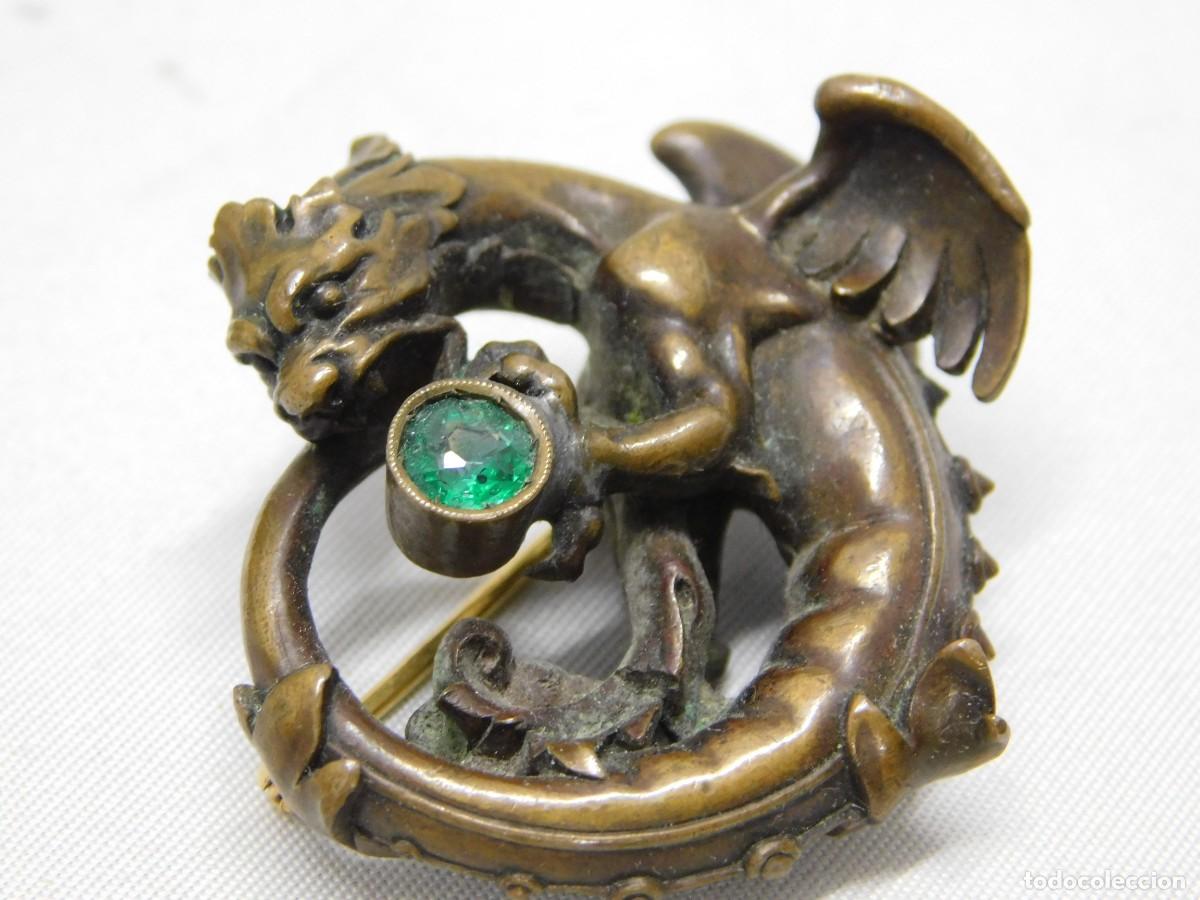 Joyeria: ANTIGUO BROCHE DE METAL Y ORO - Foto 5