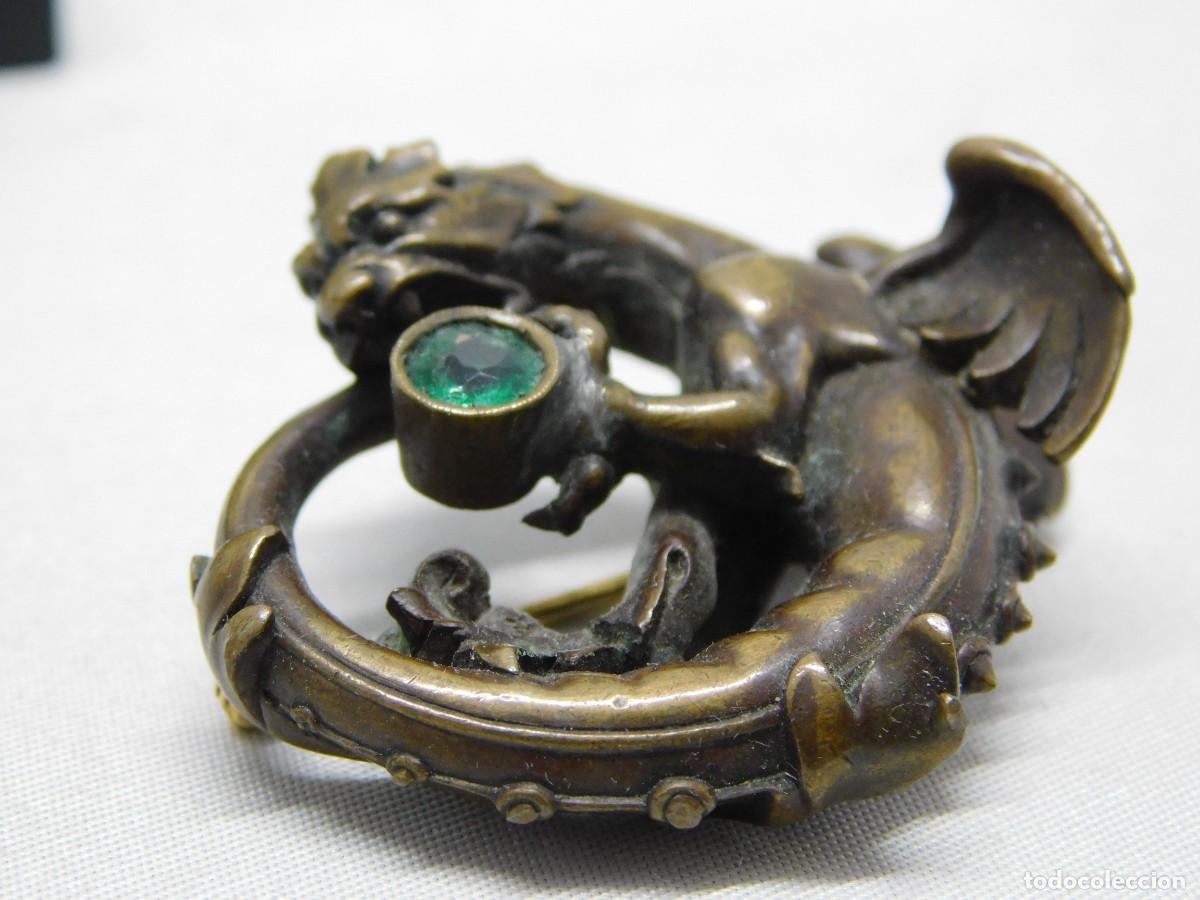 Joyeria: ANTIGUO BROCHE DE METAL Y ORO - Foto 6