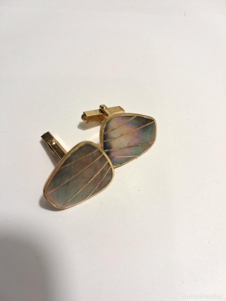 Joyeria: ANTIGUOS GEMELOS NACAR MADREPERLA - Foto 1