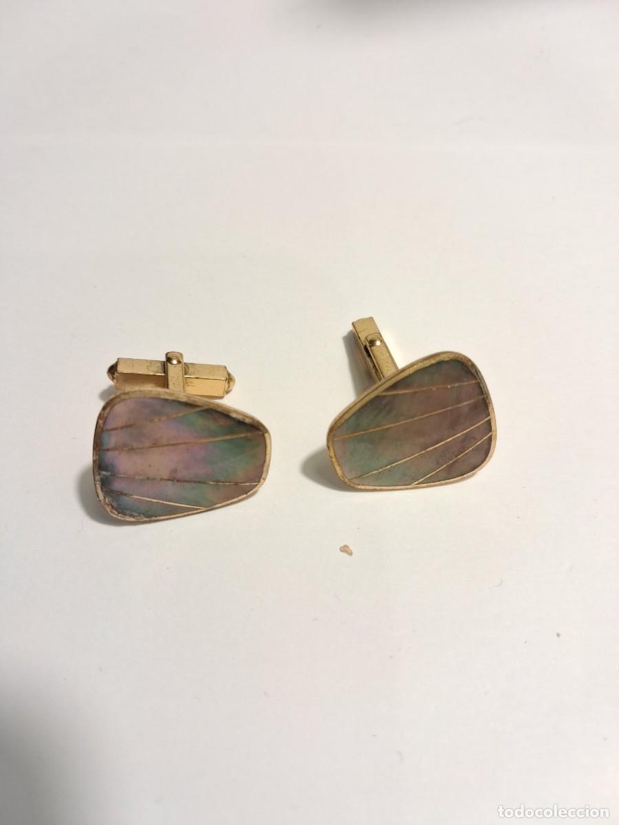 Joyeria: ANTIGUOS GEMELOS NACAR MADREPERLA - Foto 2