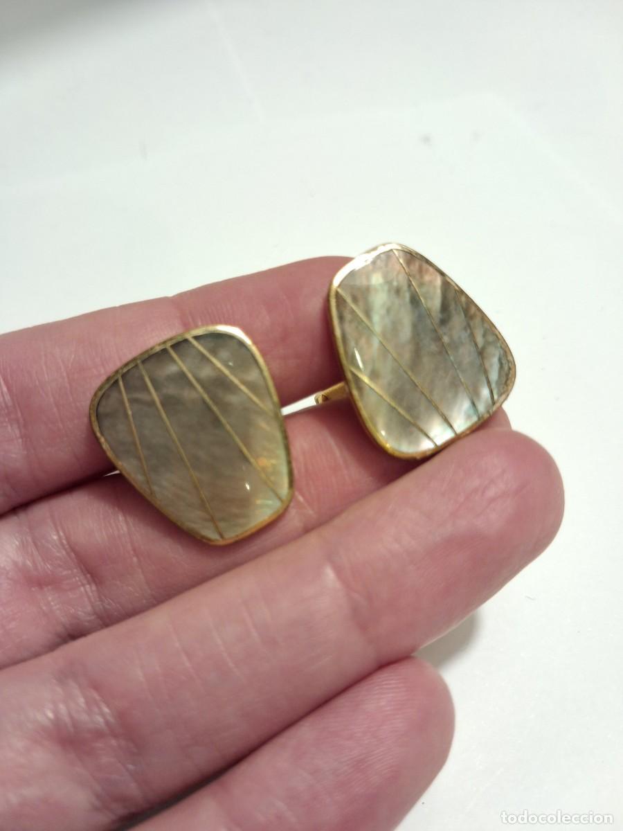 Joyeria: ANTIGUOS GEMELOS NACAR MADREPERLA - Foto 3