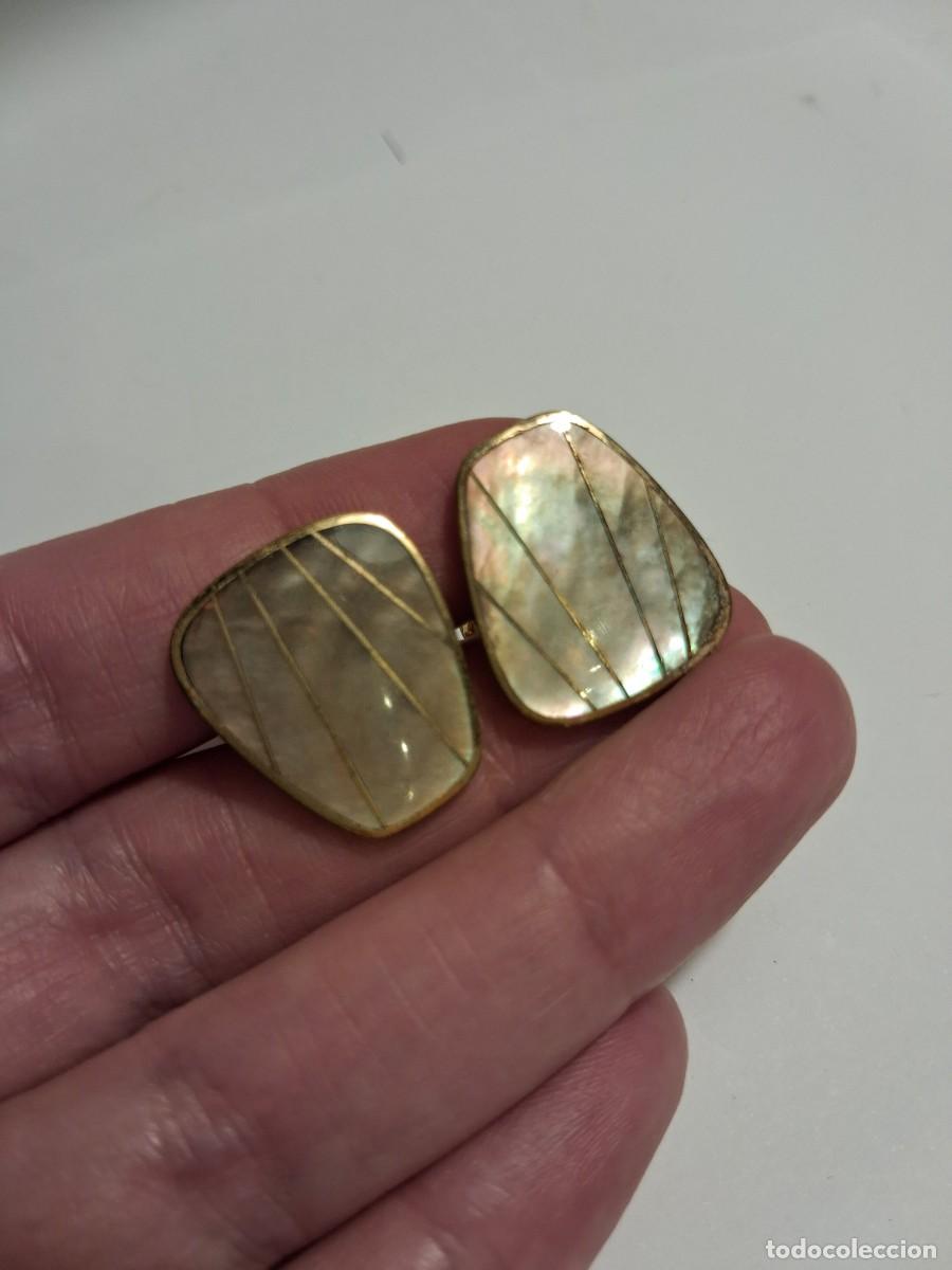 Joyeria: ANTIGUOS GEMELOS NACAR MADREPERLA - Foto 4