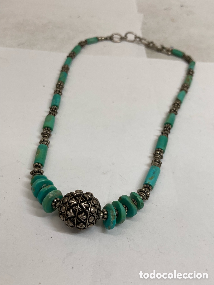 Joyeria: Collar de plata y turquesa /COLL16 - Foto 1