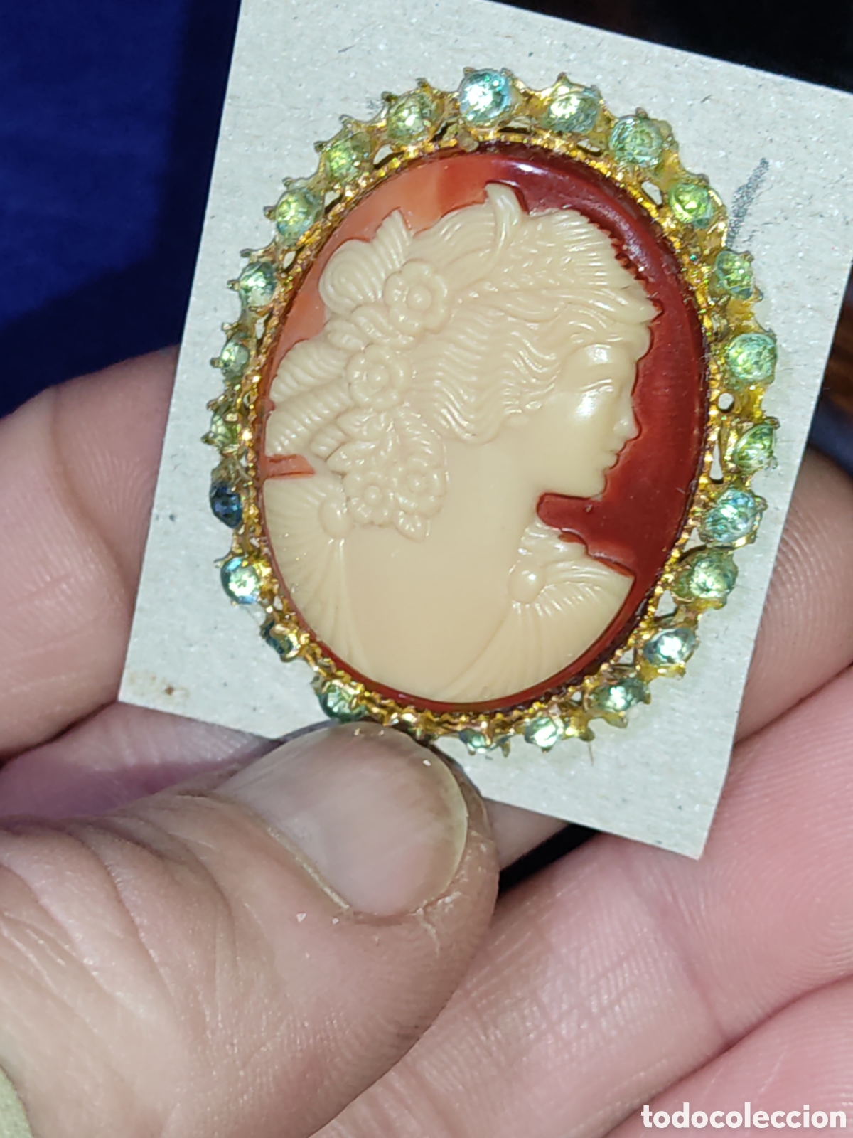 Joyeria: Hermoso broche camafeo tallado en concha. *M* - Foto 2