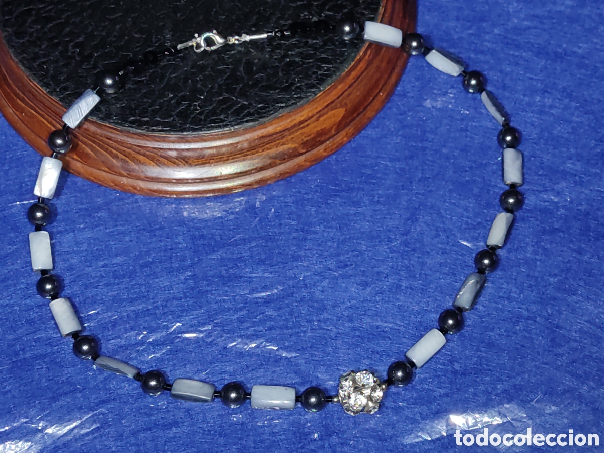 Joyeria: Collar de Hematita y n&aacute;car.Vintage. - Foto 2