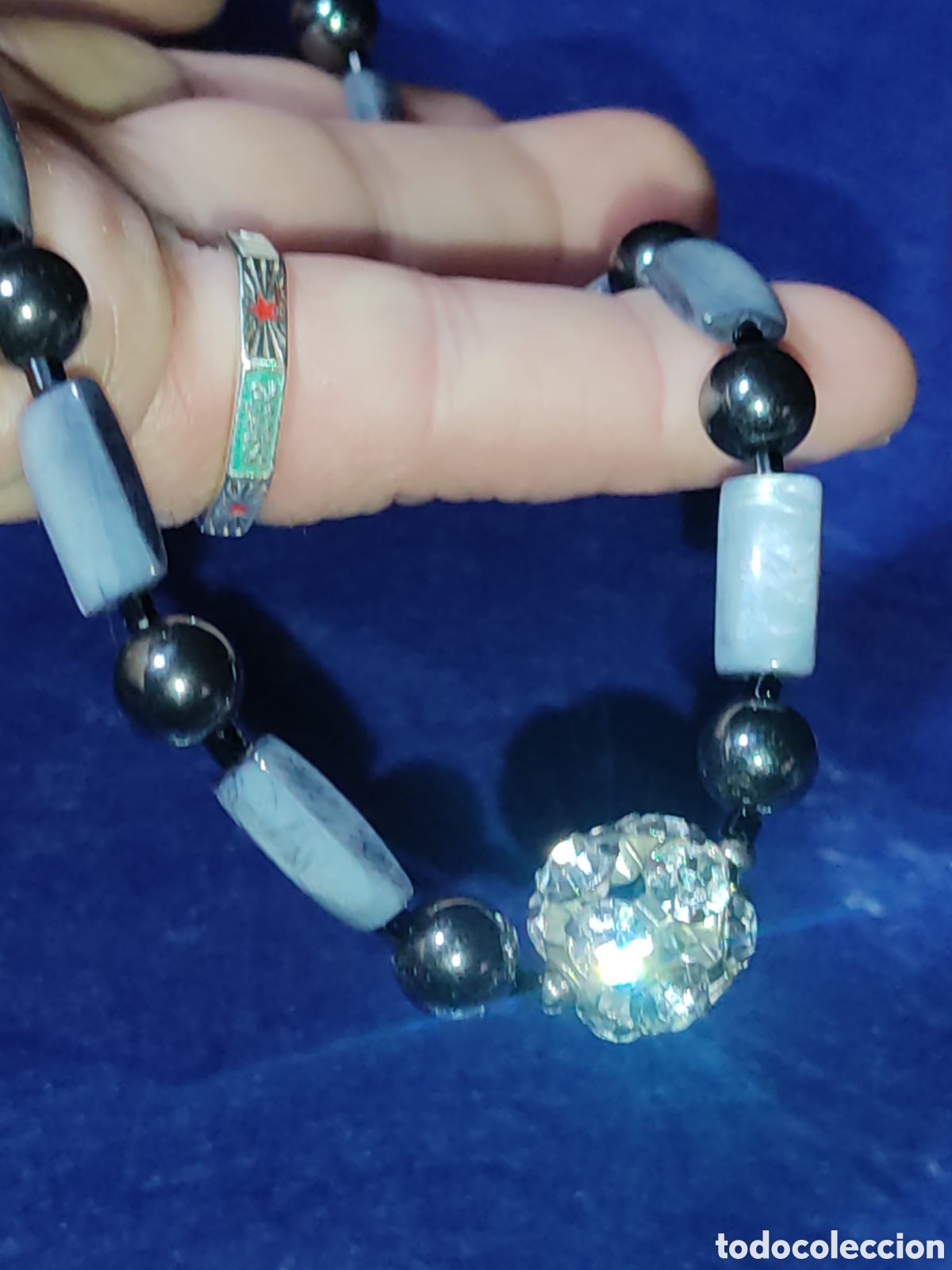 Joyeria: Collar de Hematita y n&aacute;car.Vintage. - Foto 4