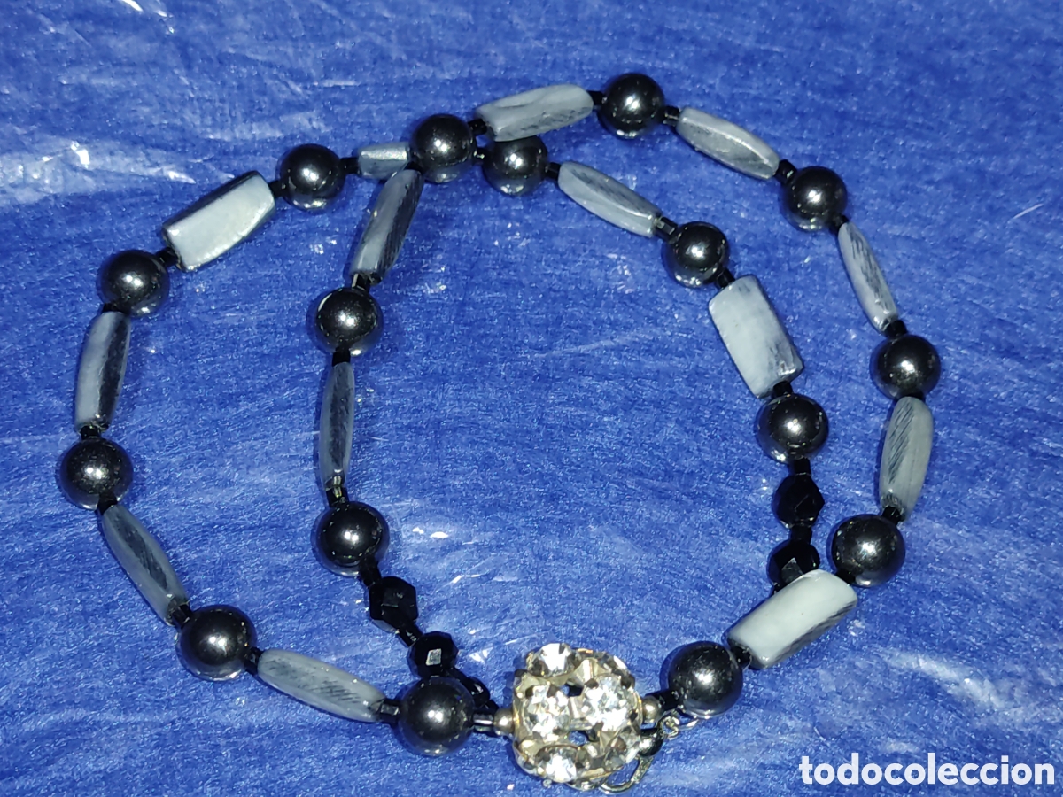 Joyeria: Collar de Hematita y n&aacute;car.Vintage. - Foto 6