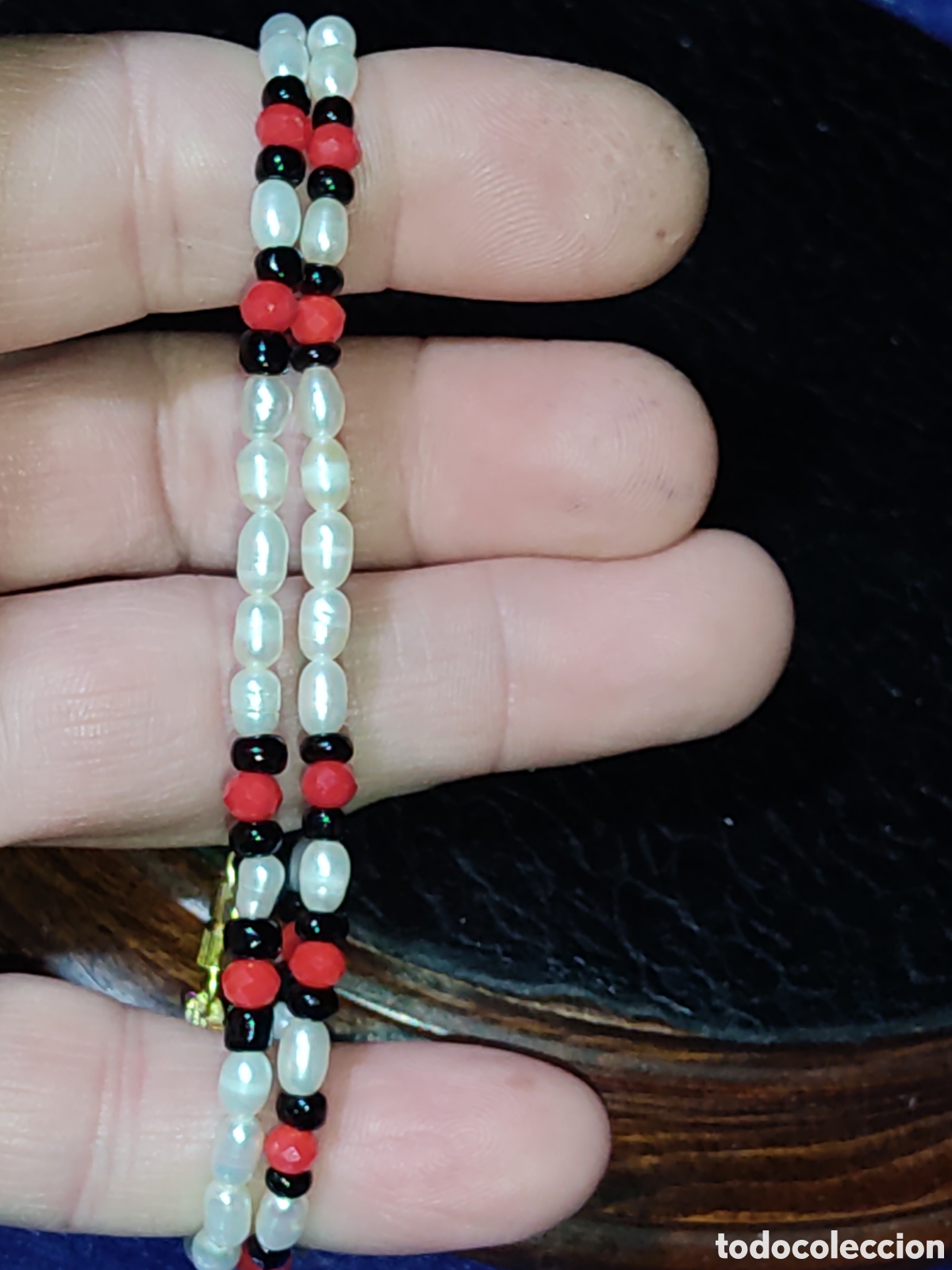 Joyeria: Collar de perlas de r&iacute;o y cristal.Vintage. *15* - Foto 3