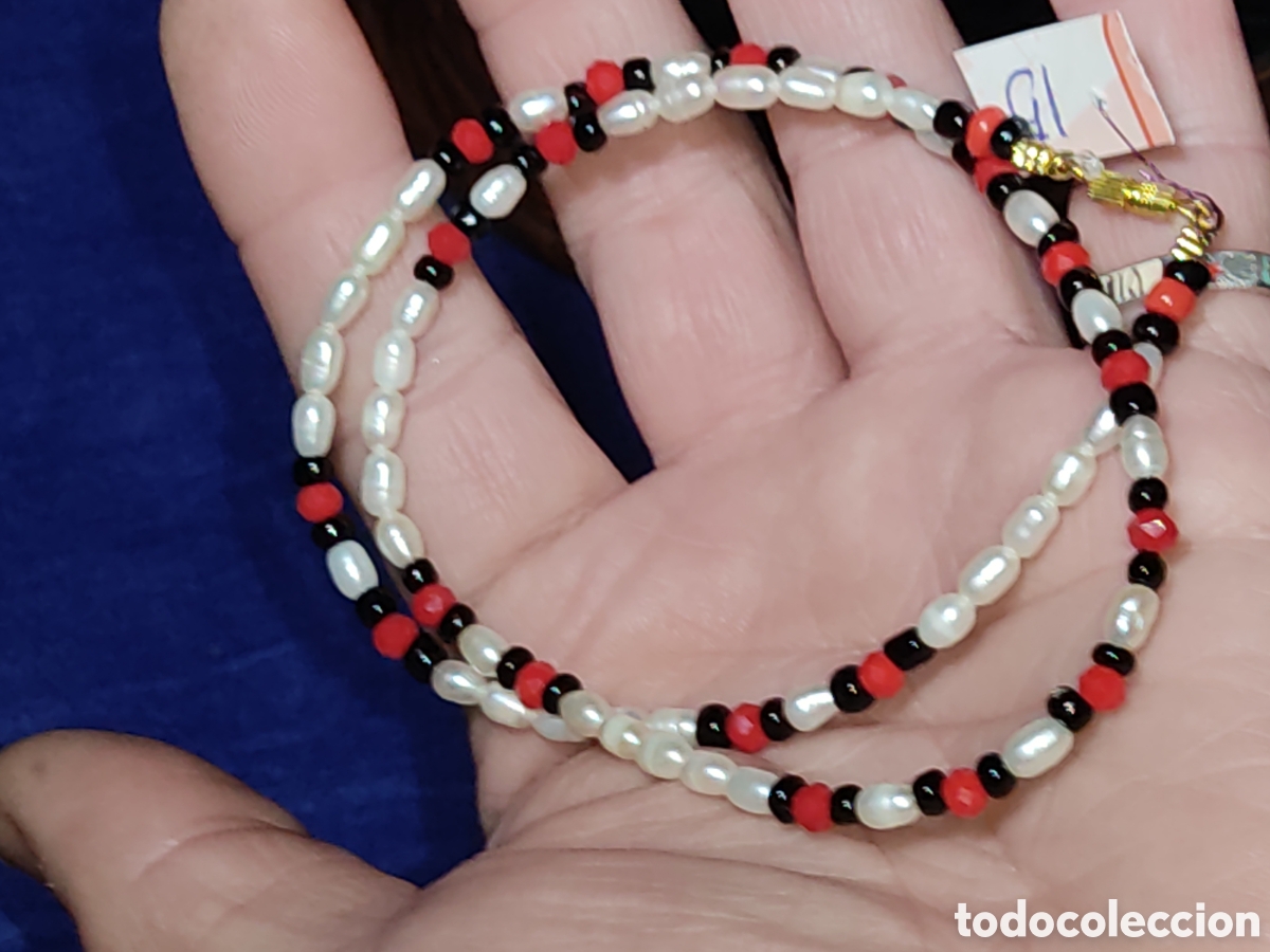Joyeria: Collar de perlas de r&iacute;o y cristal.Vintage. *15* - Foto 5