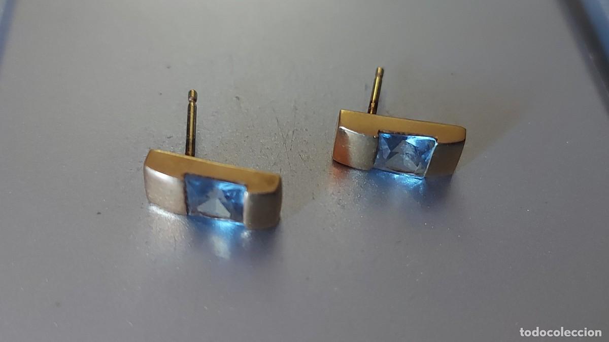 Joyeria: 2 pendientes oro y aguamarina - Foto 2