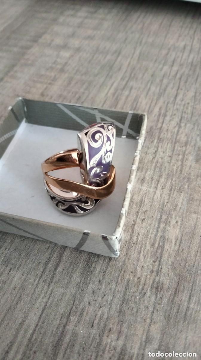 Joyeria: precioso anillo de oro blanco y amarillo 14 K - Foto 3