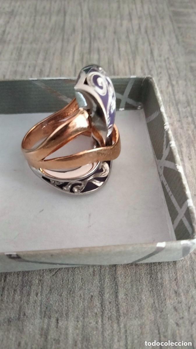 Joyeria: precioso anillo de oro blanco y amarillo 14 K - Foto 5