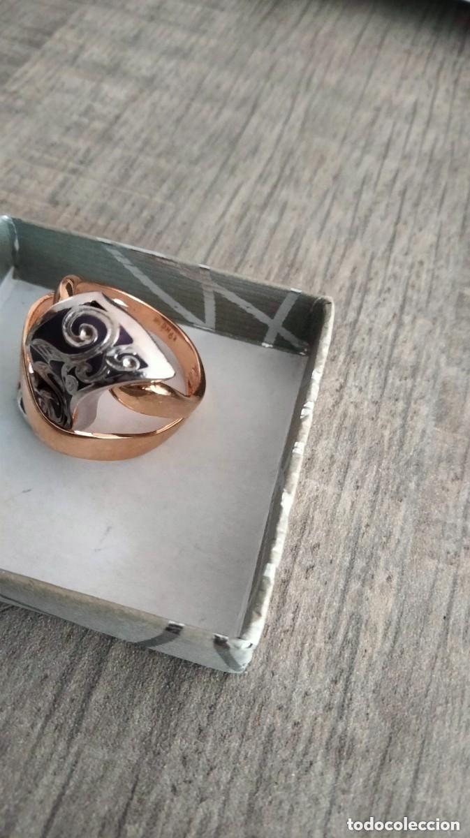 Joyeria: precioso anillo de oro blanco y amarillo 14 K - Foto 10