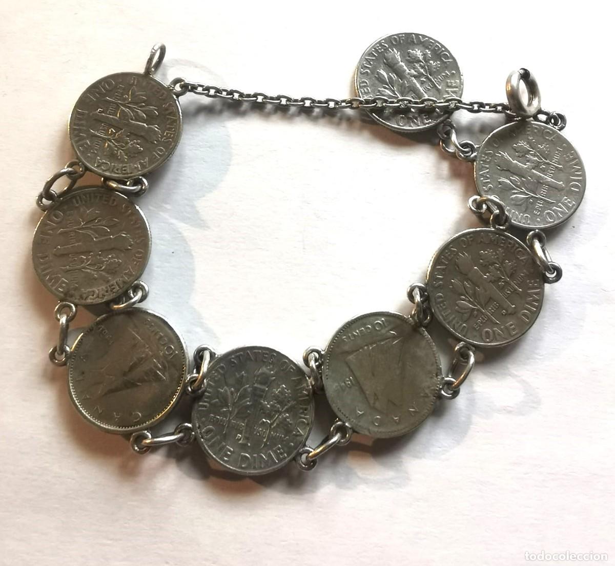 Joyeria: pulsera plata monedas USA y Canada - Foto 3