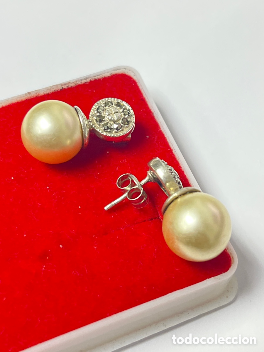 Joyeria: Pendientes de plata perla y marquesitas / P373 - Foto 3