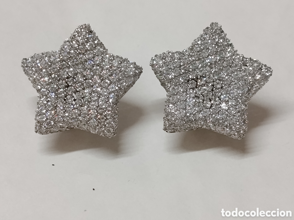 Joyeria: Pendiente Estella, plata y circonitas . Gran tama&ntilde;o. - Foto 3