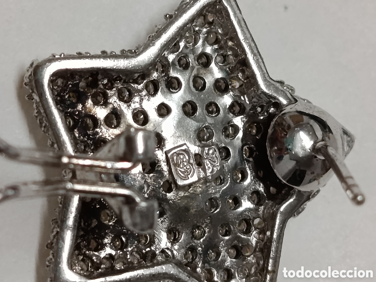 Joyeria: Pendiente Estella, plata y circonitas . Gran tama&ntilde;o. - Foto 5