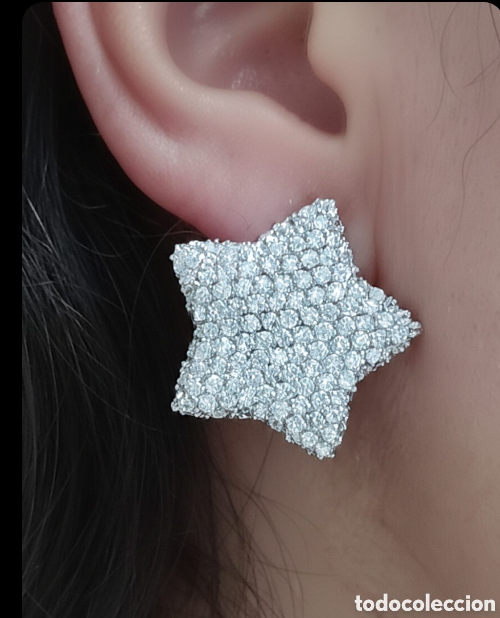 Joyeria: Pendiente Estella, plata y circonitas . Gran tama&ntilde;o. - Foto 6