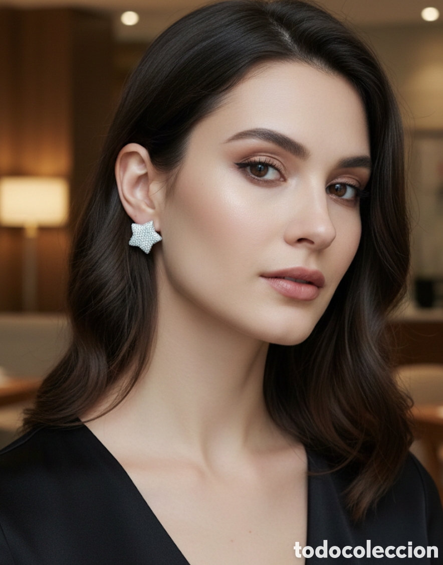 Joyeria: Pendiente Estella, plata y circonitas . Gran tama&ntilde;o. - Foto 7