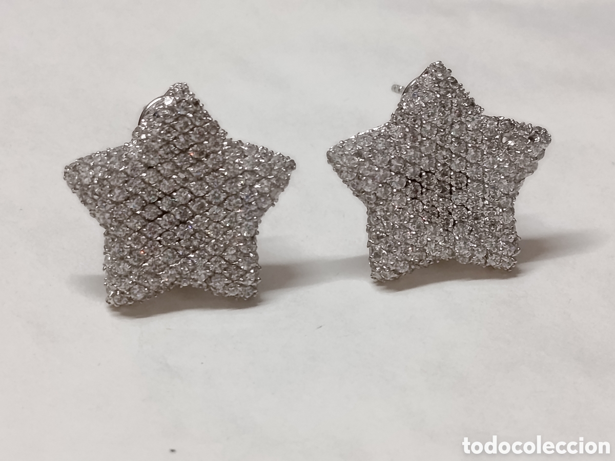 Joyeria: Pendiente Estella, plata y circonitas . Gran tama&ntilde;o. - Foto 1